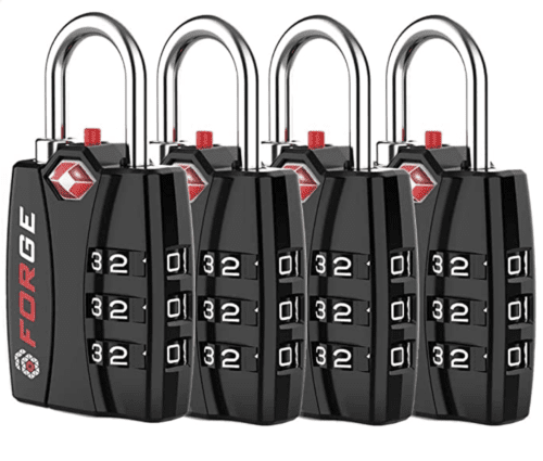 TSA Approved Cable Luggage Locks, Re-settable Combination with Alloy Body