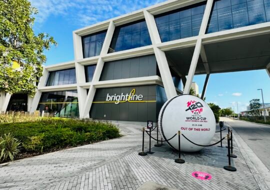 Giant Cricket Ball Celebrates First ICC T20 World Cup 2024 in the USA