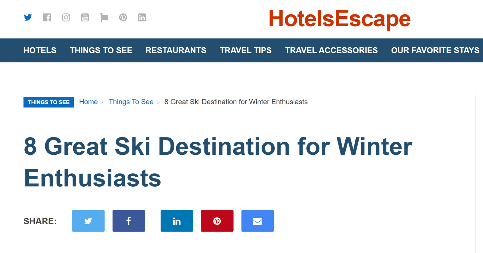 8 Great Ski Destination for Winter Enthusiasts